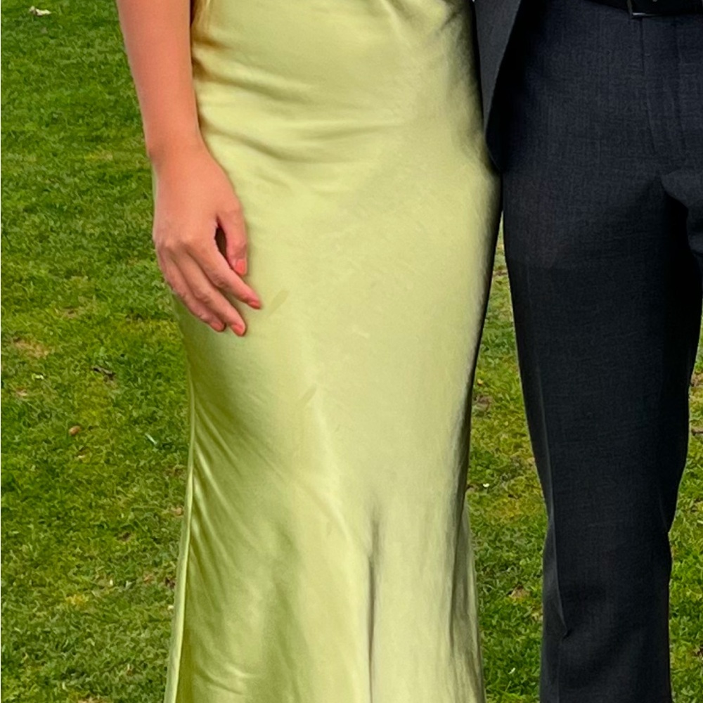 Princess Polly Lime Green Satin Dress